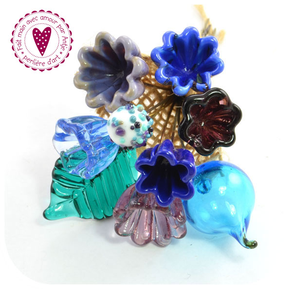 bouquet de fleurs • verre Murano • création au chalumeau